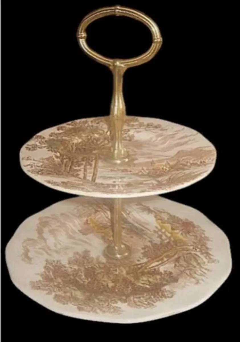 Vintage W.H. Grindley 2-Tier Cake Stand Pristine - Image 3