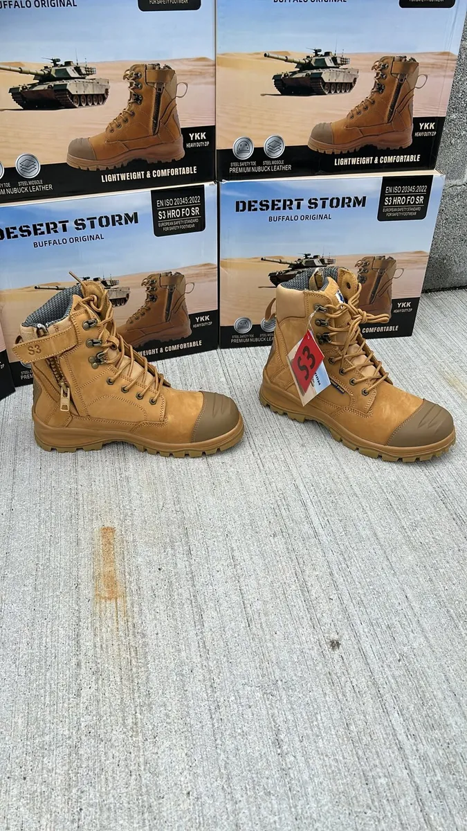 Desert Storm S3 Zip Work Boots all sizes - Image 1