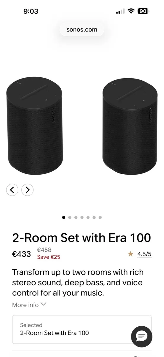 Sonos Era 100 x 2 (new and sealed) per pair.