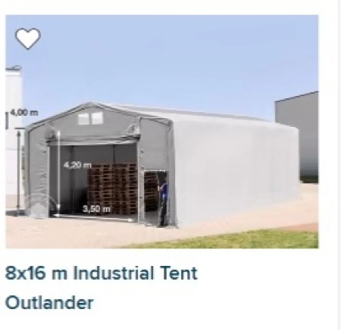 Industrial Tent with Skylights 8x16M - Image 1