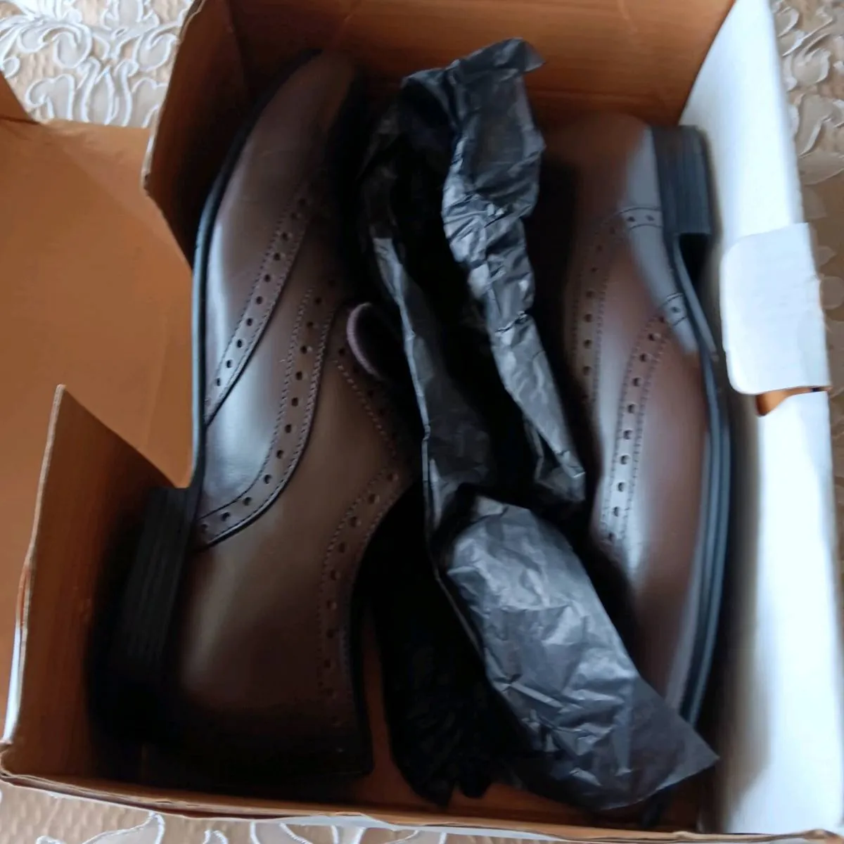 Brown leather shoes
