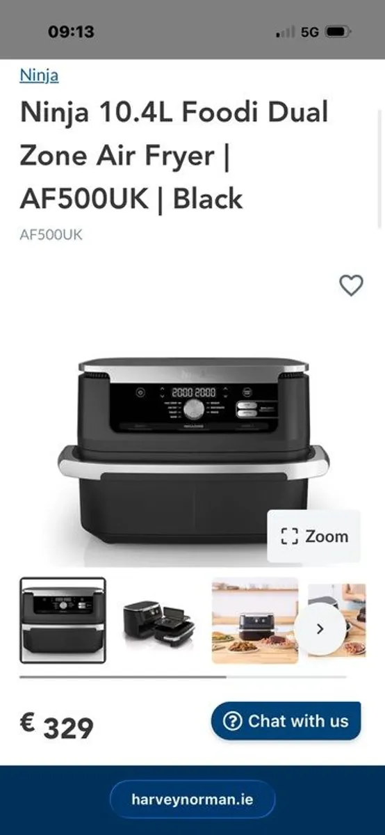 Ninja 10.4L Foodi Dual Zone Air Fryer | AF500UK | Black - Image 1