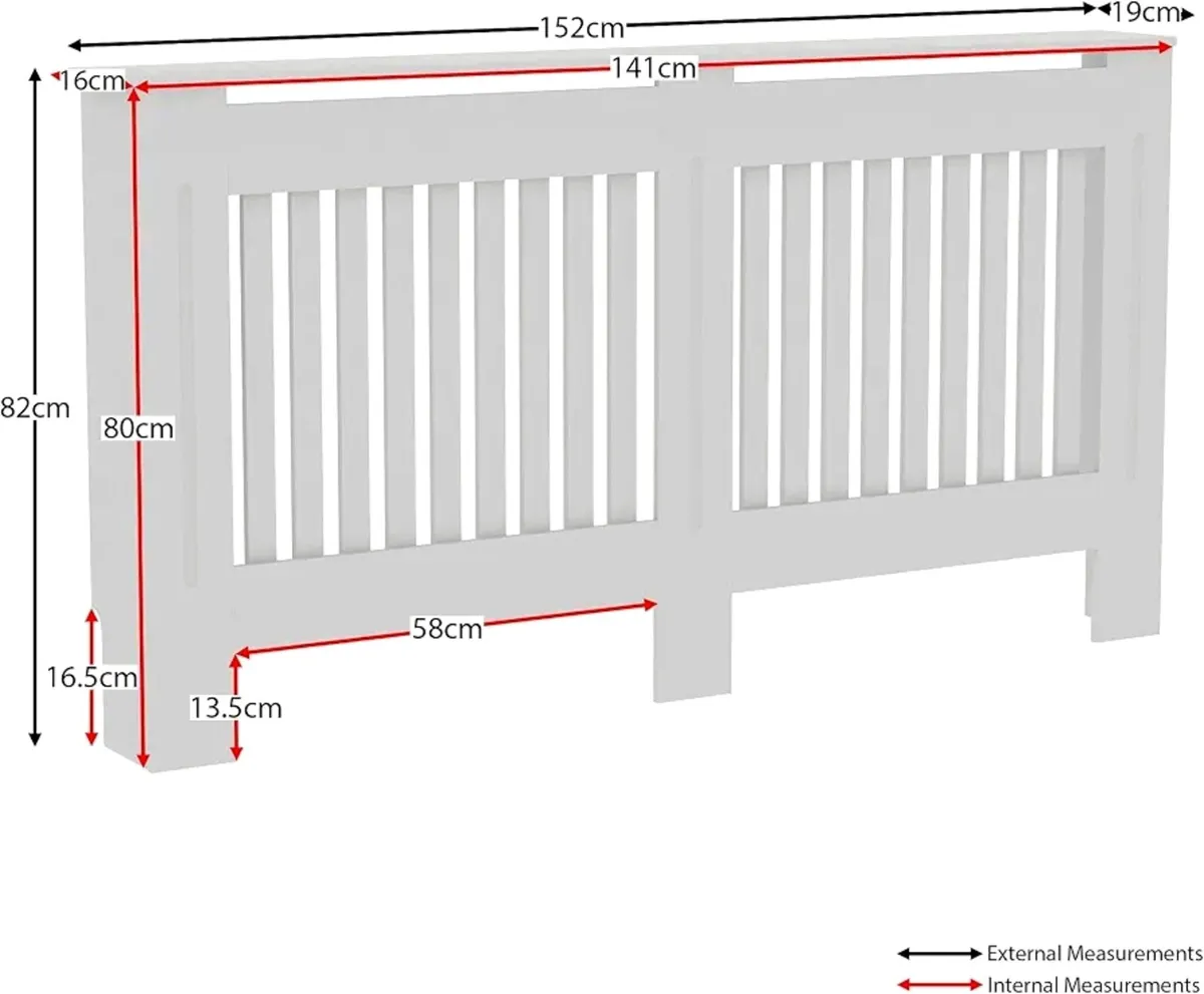 Radiator Cover – Modern Slatted Grill, Painted MDF - Image 1