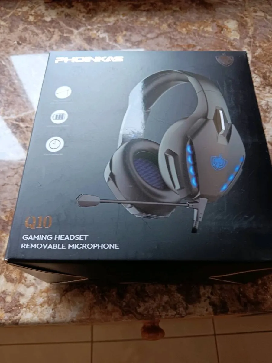 Gaming headset with removable microphone wireless - Image 1