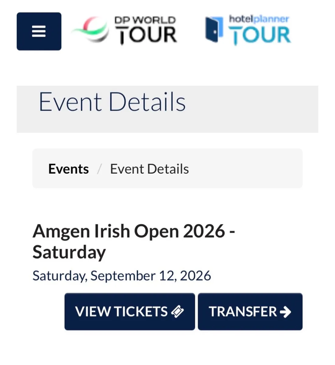 2 Tickets Irish Open Saturday