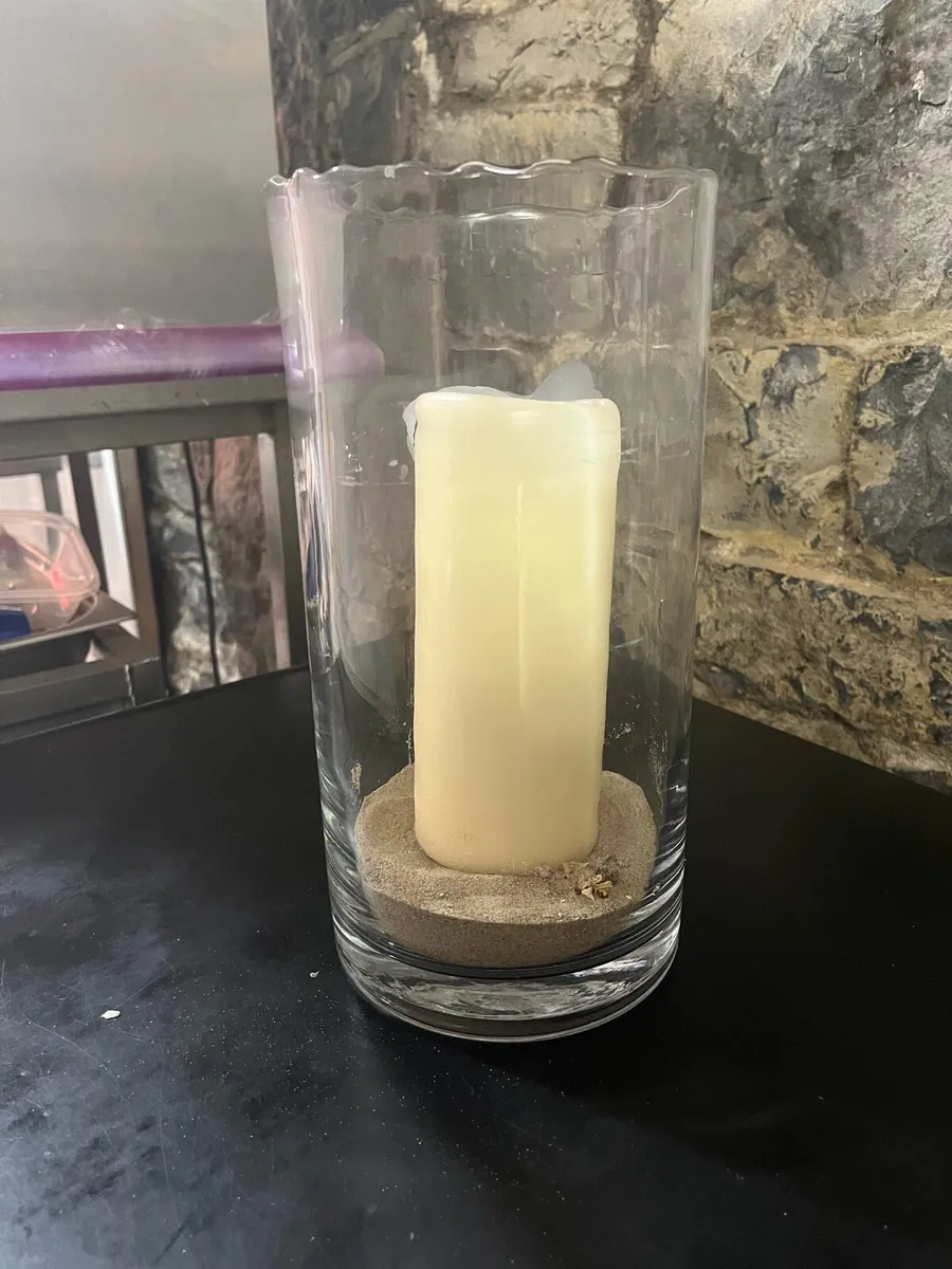 Glass Candle Lantern/Vase - Image 1
