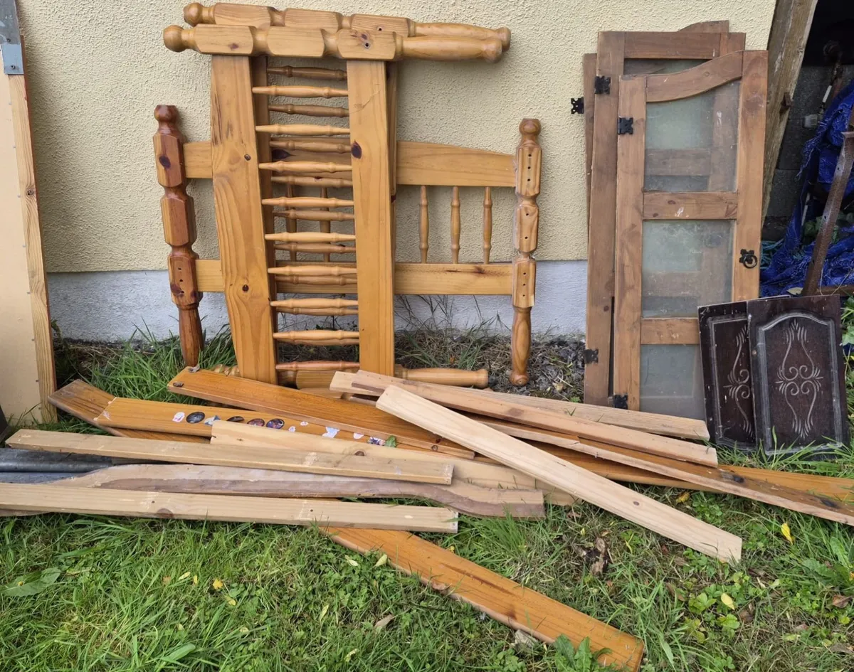 Job Lot: Wooden Bunk Bed Parts, Glass Doors etc... - Image 1