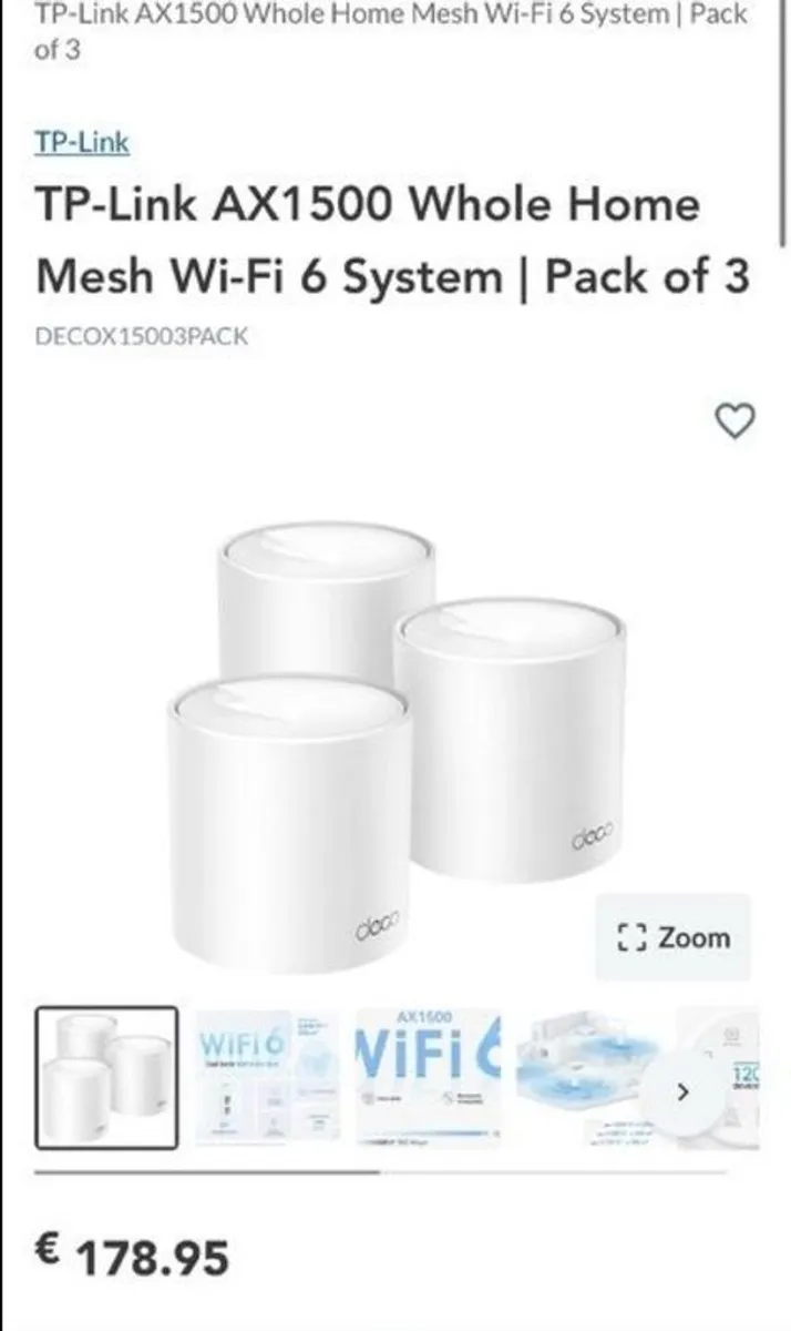 TP-Link Deco X1500 Mesh WLAN Set (3 Pack), Wi-Fi 6 AX1500 Dual Band Router & Repeater - Image 3