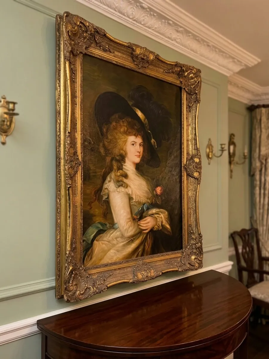 Large vintage oil in canvas - Image 1