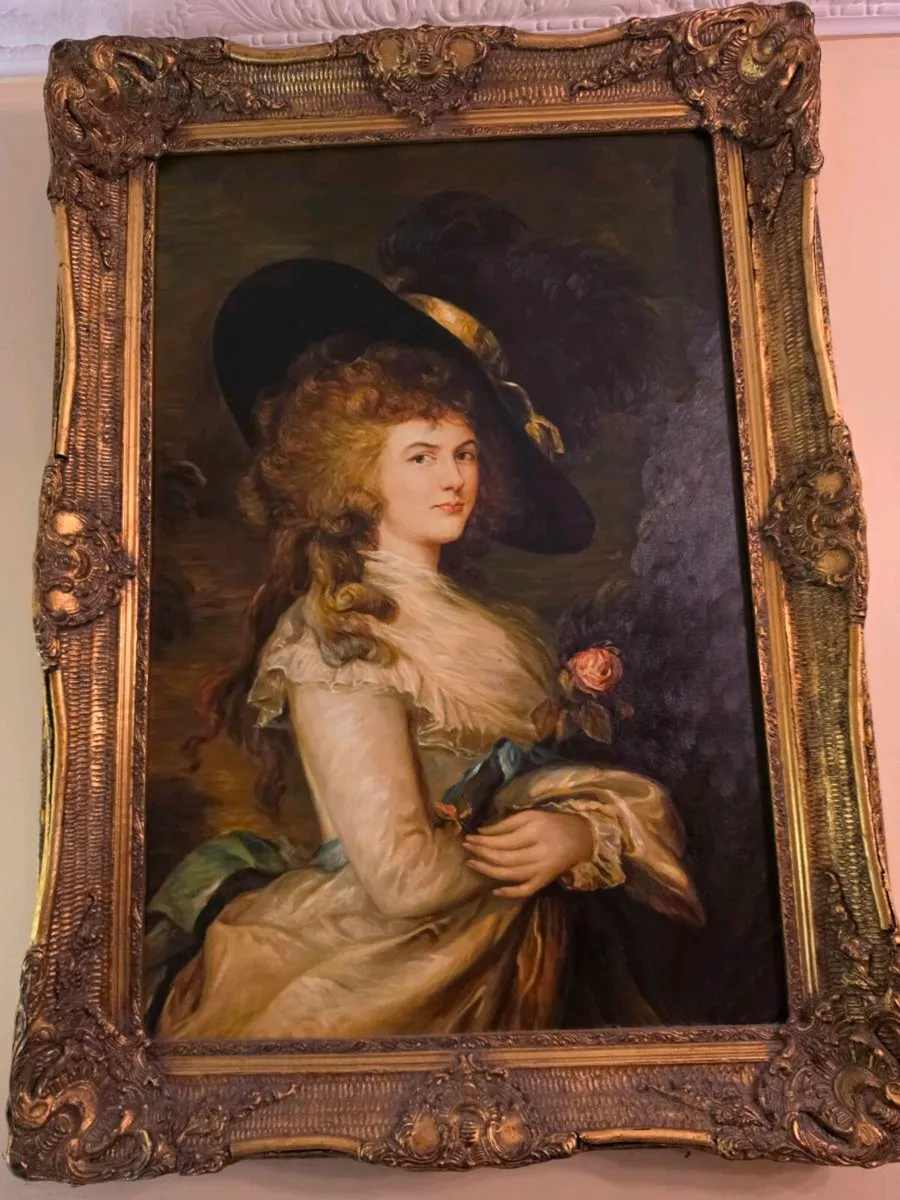 Large vintage oil in canvas - Image 4