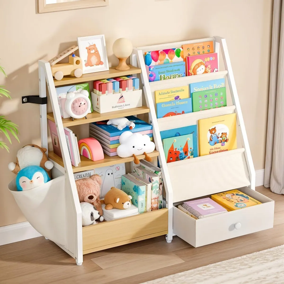 Kids Bookshelf with Toy Storage Toddler Drawer - Image 1