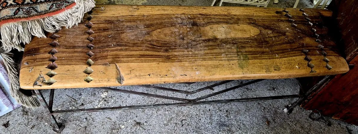 Vintage Handmade Sheesham & Heavy Steel ... - Image 1