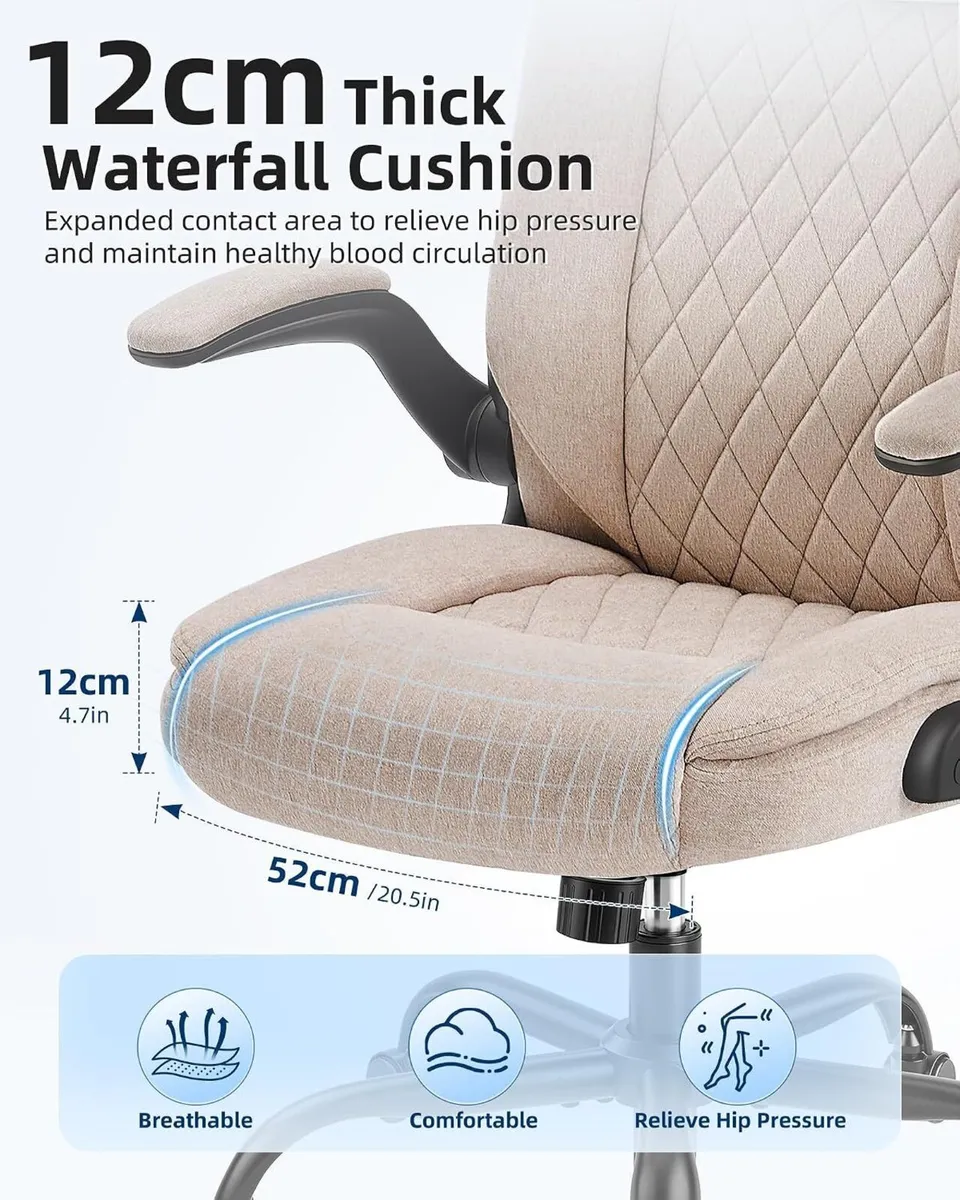 Ergonomic Office Chair Fabric Desk Chairs for Home - Image 2