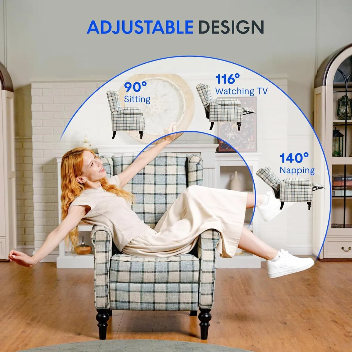 Recliner Chair Armchair Adjustable Single Sofa - Image 4