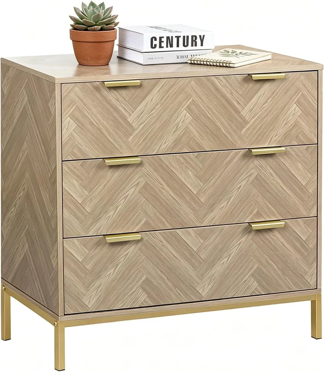 3 Drawer Chest of Drawers Wooden Dresser - Image 1
