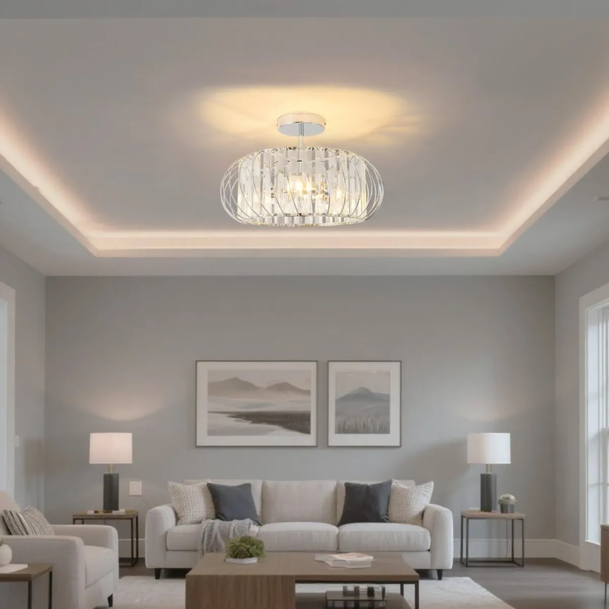 Light Fittings Ceilings Shade Crystal Chandelier - Image 2