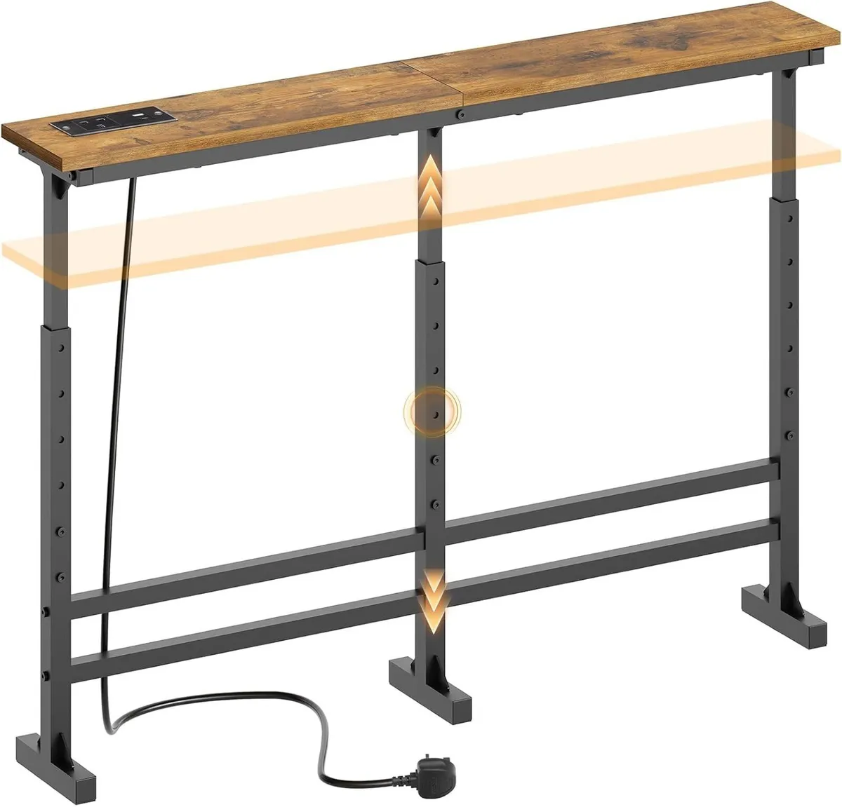 Slim Console Table Height-Adjustable Behind Sofa - Image 1