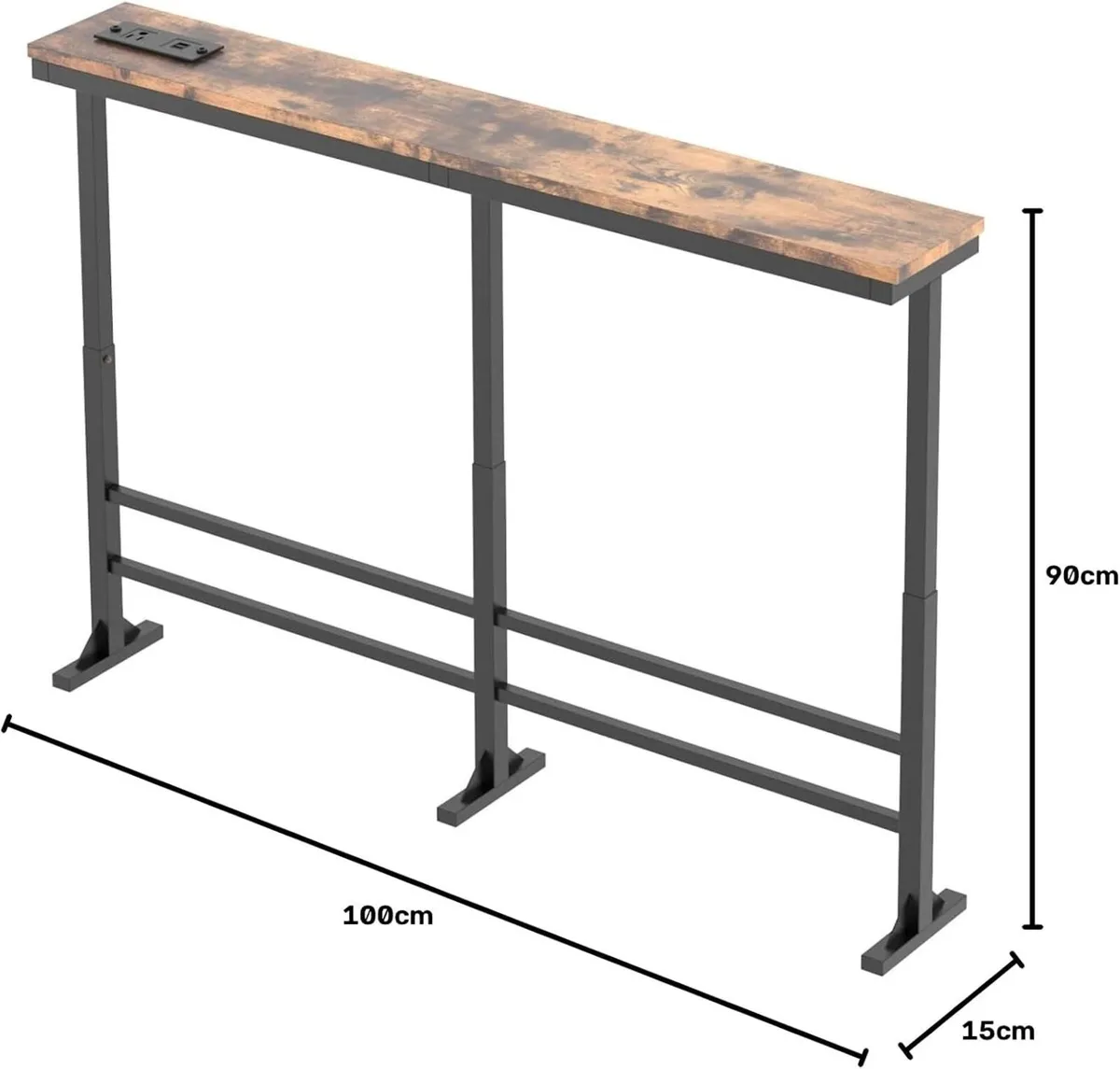 Slim Console Table Height-Adjustable Behind Sofa - Image 3