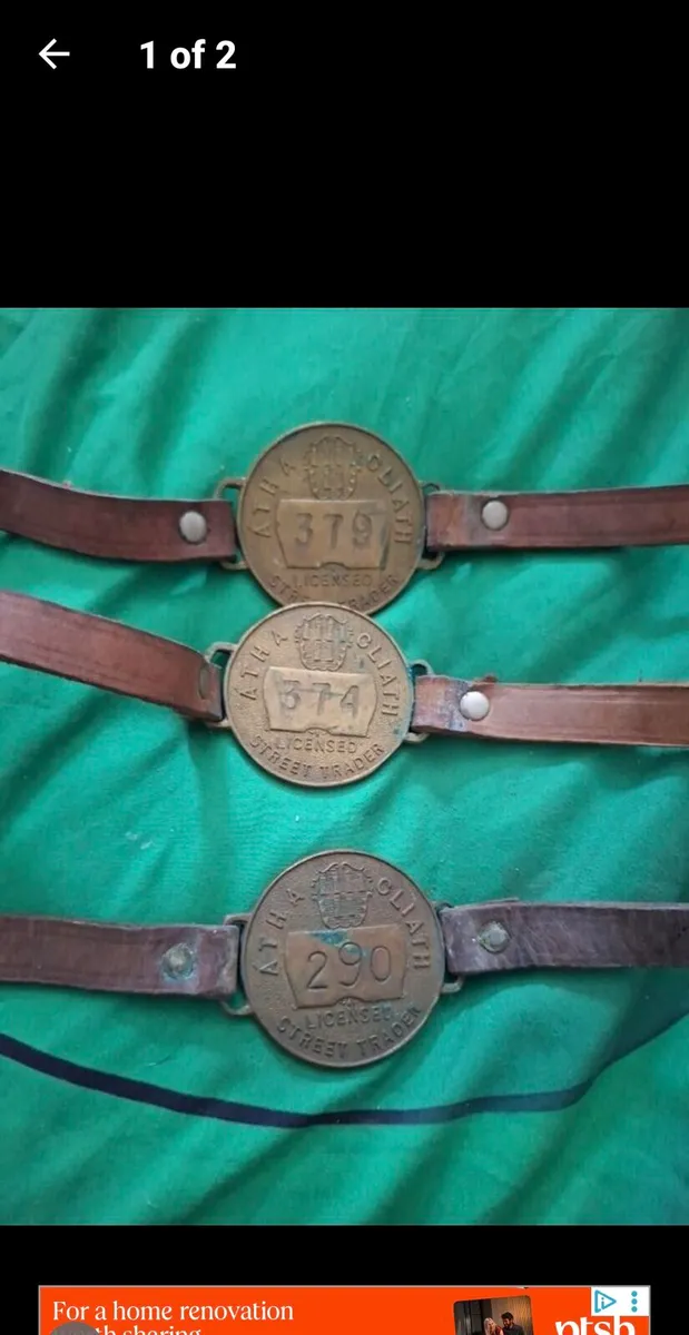3 Vintage Dublin Corporation Street trader badges - Image 1