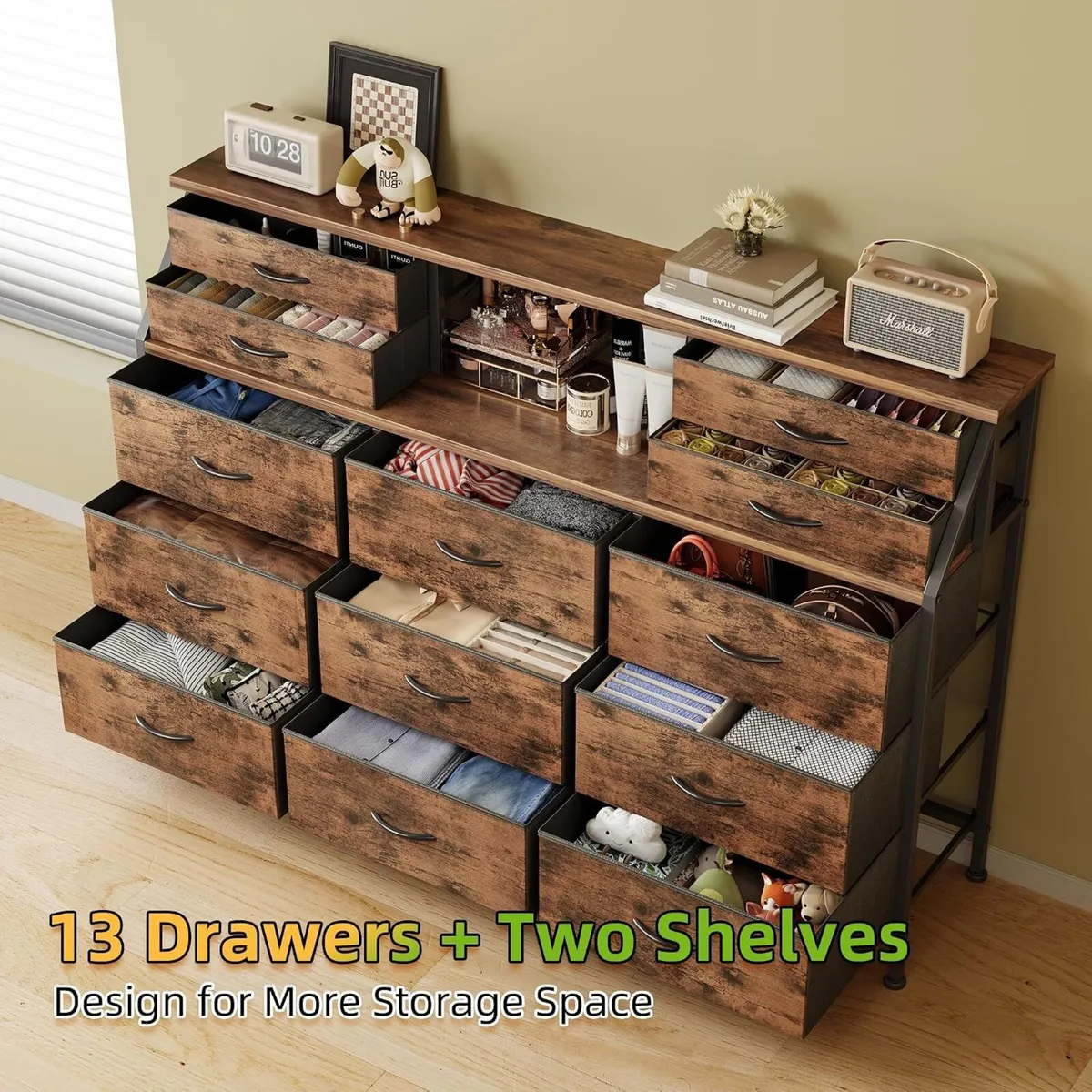 Dresser for Bedroom with 13 Drawers 55” Wide - Image 4