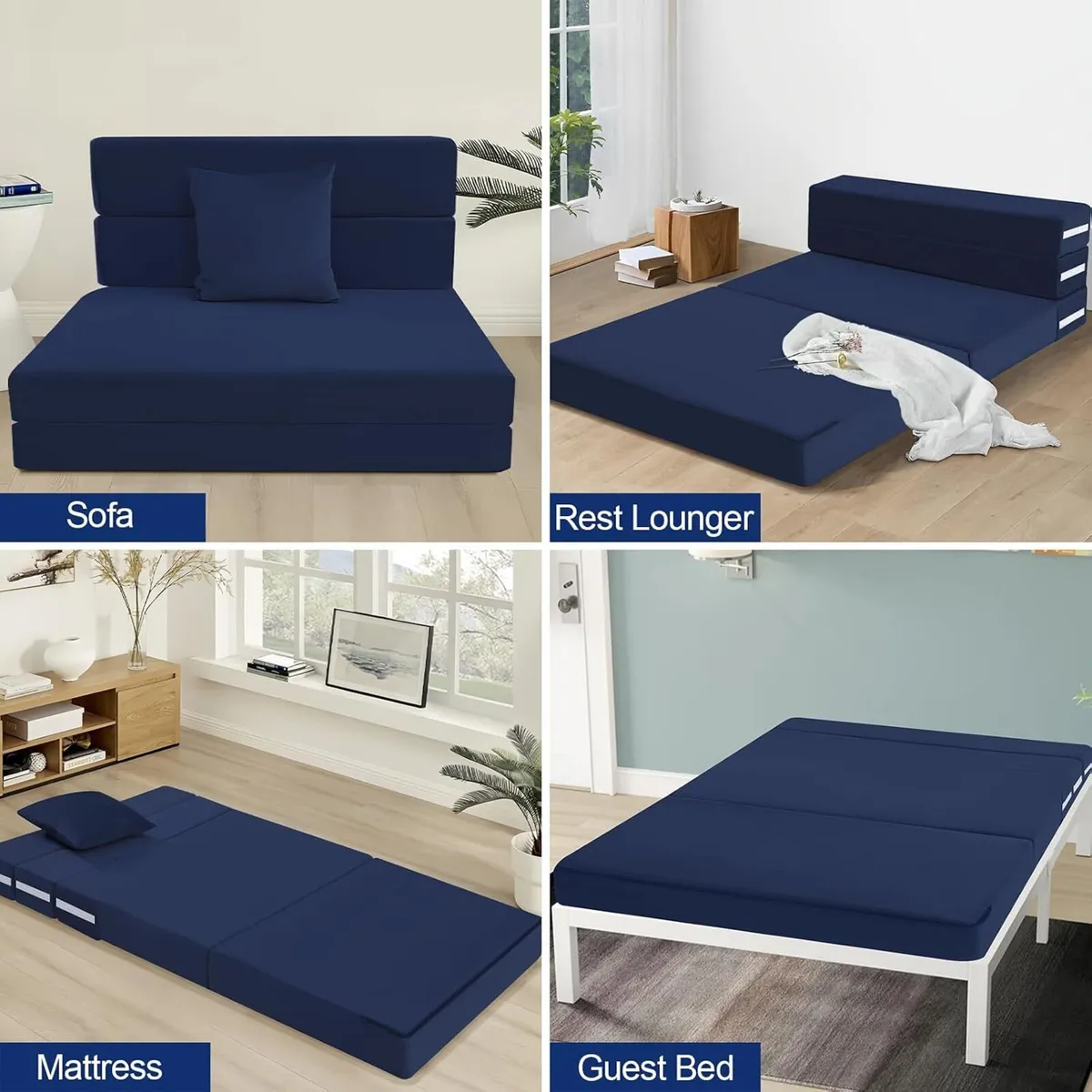 Folding Mattress Corduroy Fold Out Sofa Bed - Image 4
