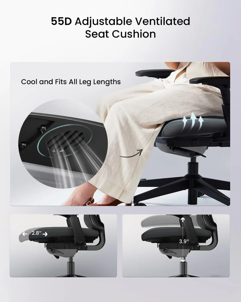 Ergonomic Office Desk Chair with Sliding Seat - Image 4