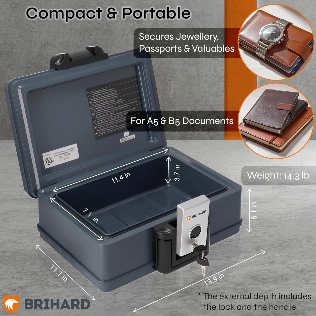 Portable Fire Chest A5 Waterproof Fireproof - Image 2