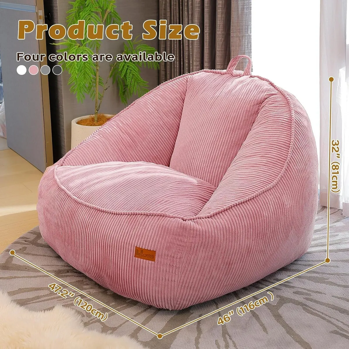 Giant Bean Bag Chair Big Corduroy Single Sofa - Image 2