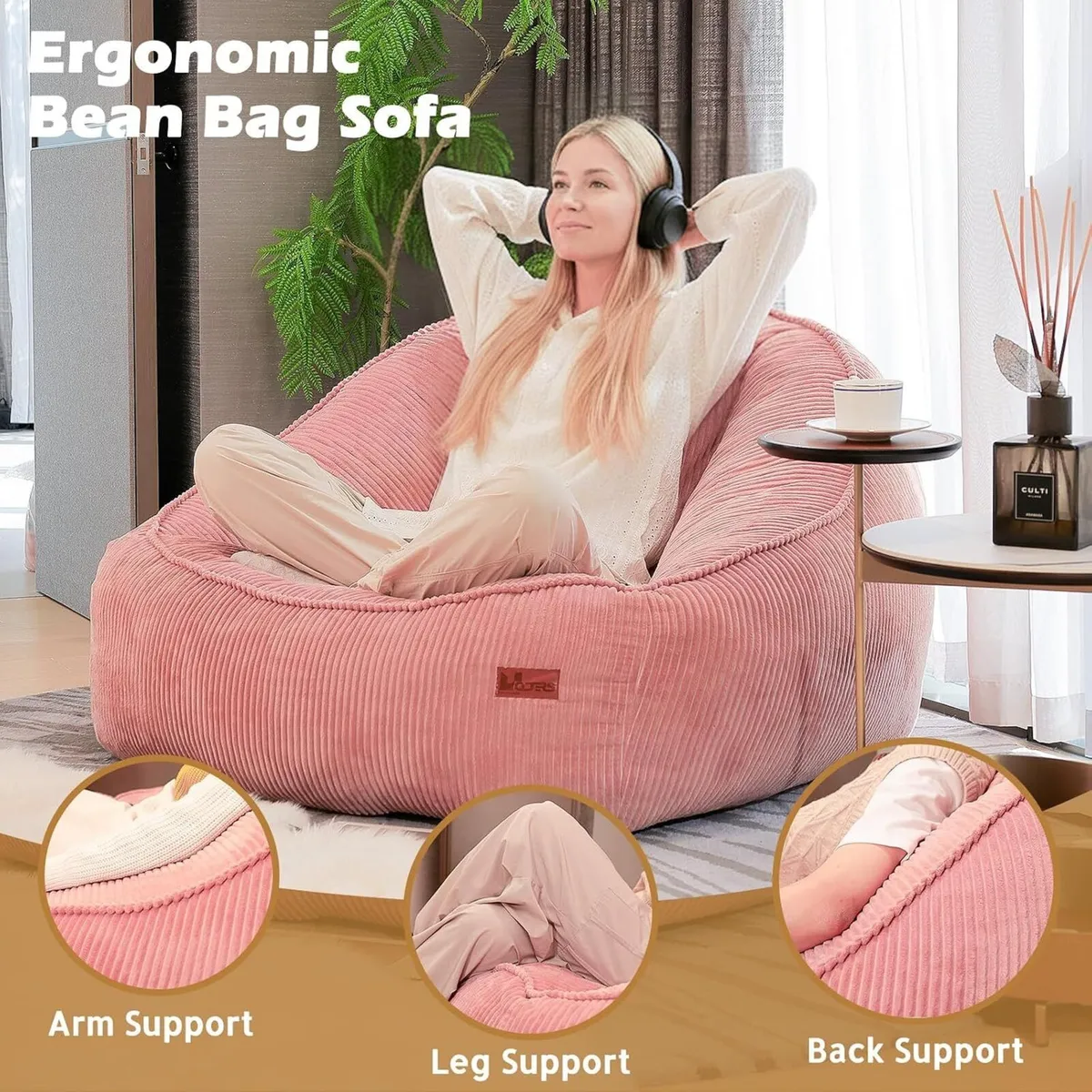 Giant Bean Bag Chair Big Corduroy Single Sofa - Image 3