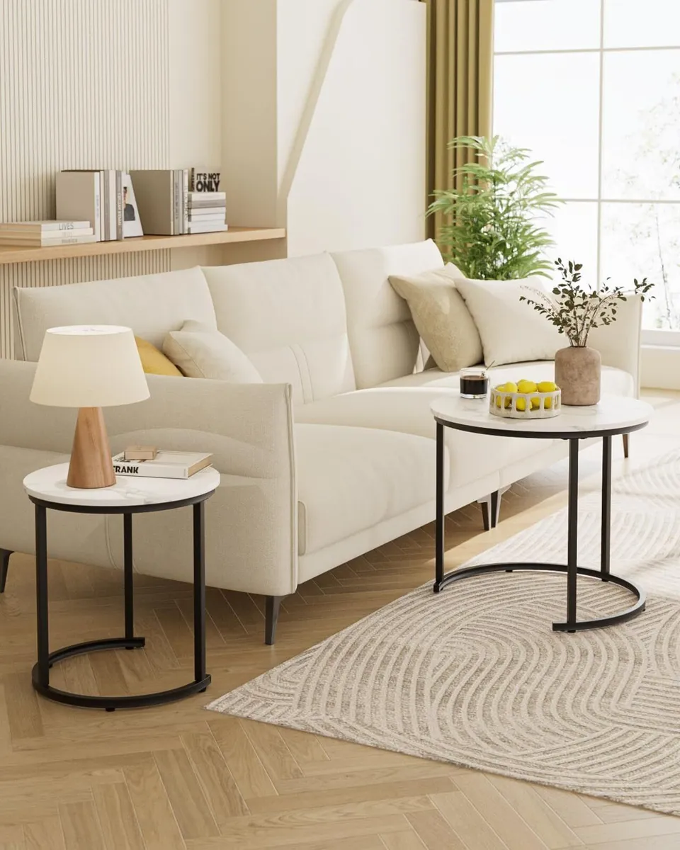 Round Coffee Tables Removable End Table Nesting - Image 2