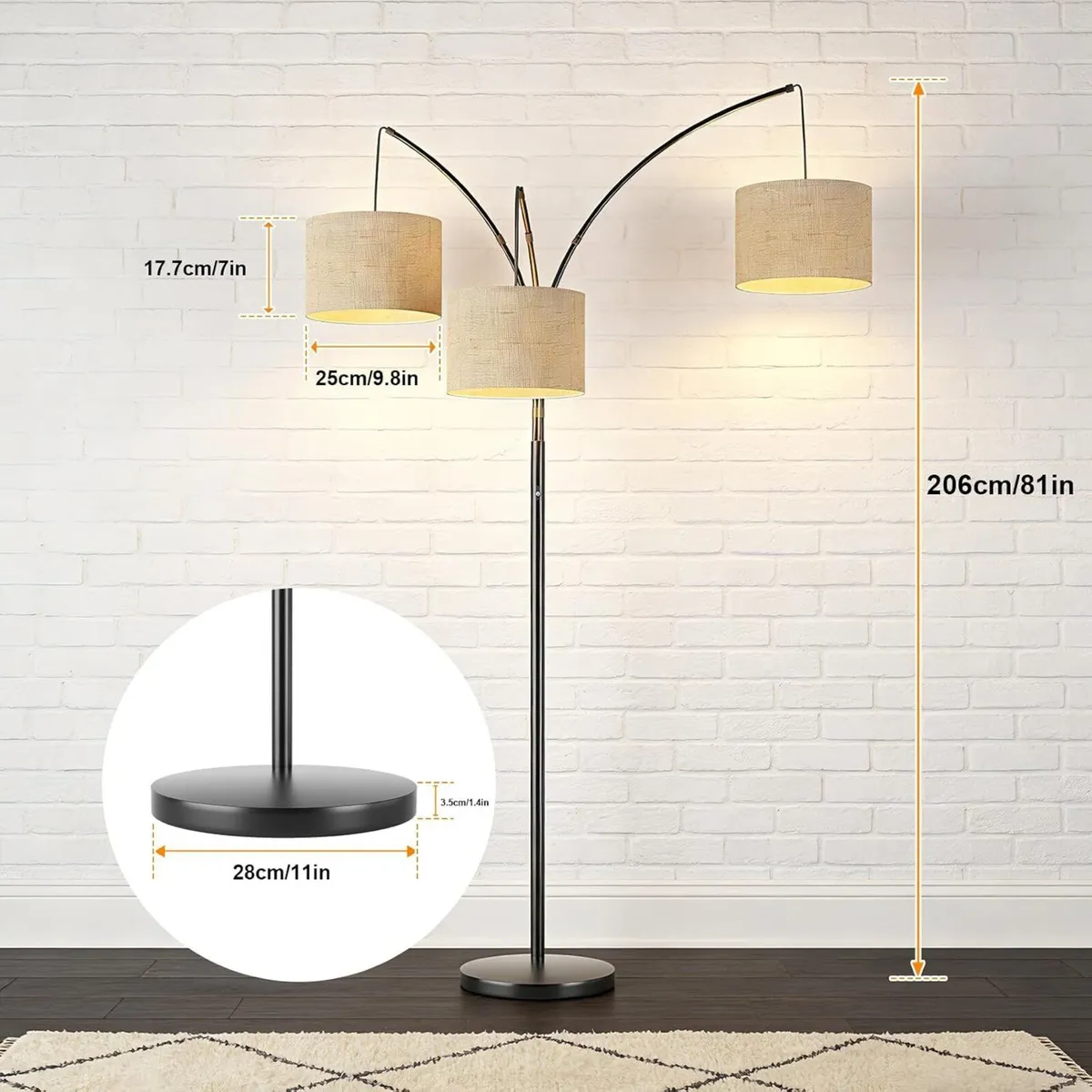 80 Inch Arc Floor Lamp with Remote Control - Image 4