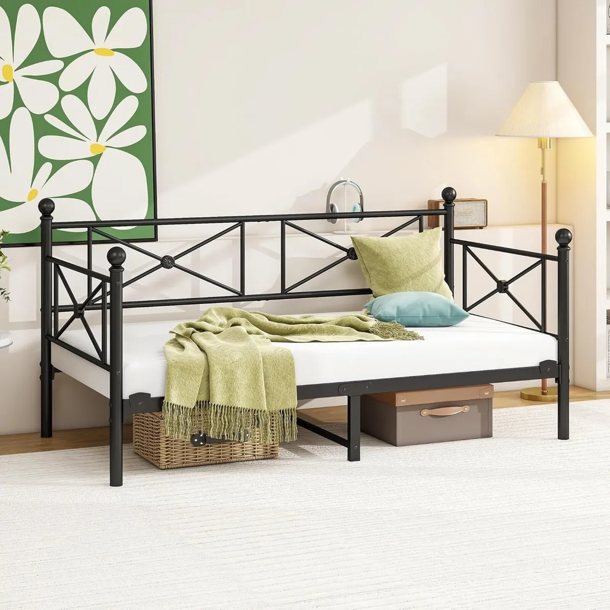 Sofa Bed Metal Daybed Frame with Headboard - Image 1