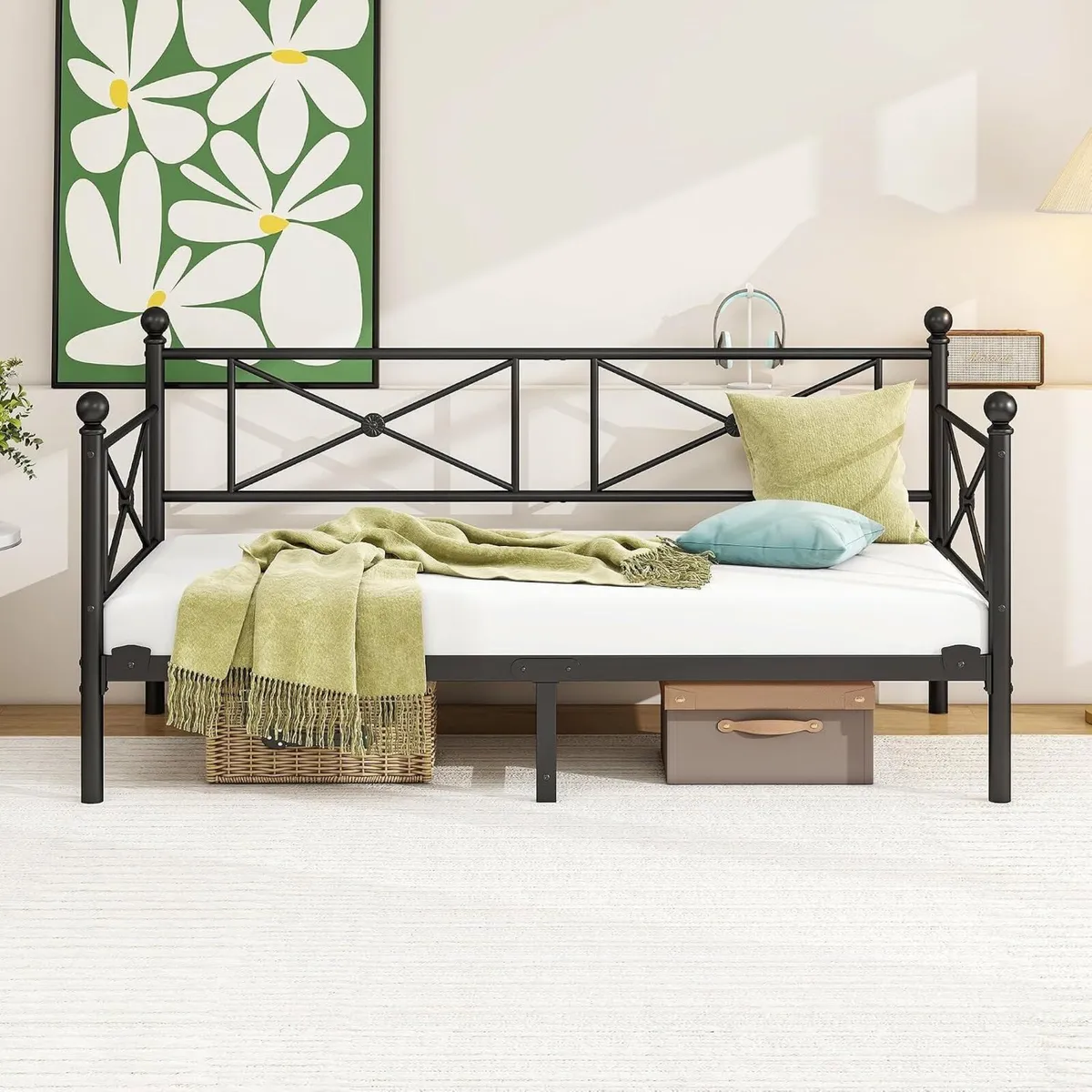 Sofa Bed Metal Daybed Frame with Headboard - Image 2