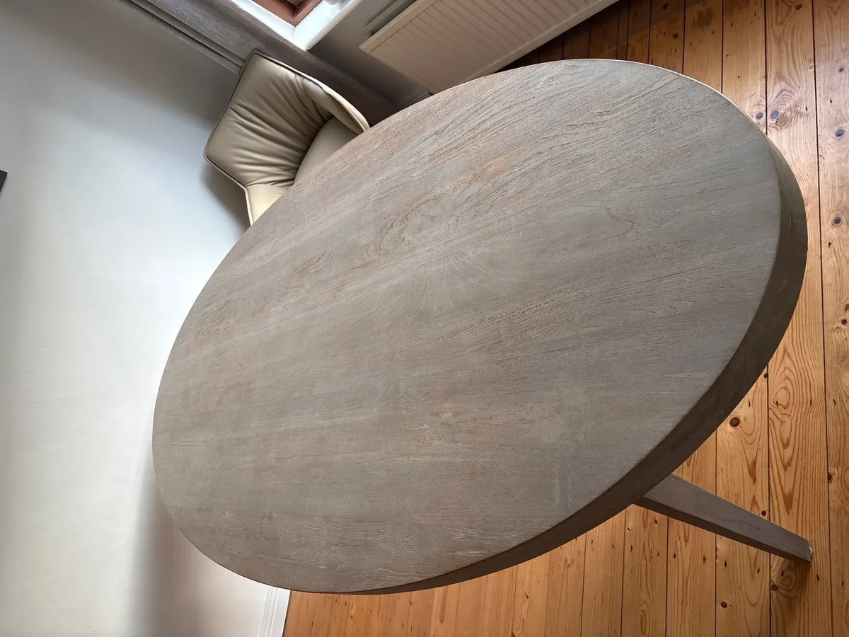 Dining table 2.2 m grey toned wood finish - Image 2