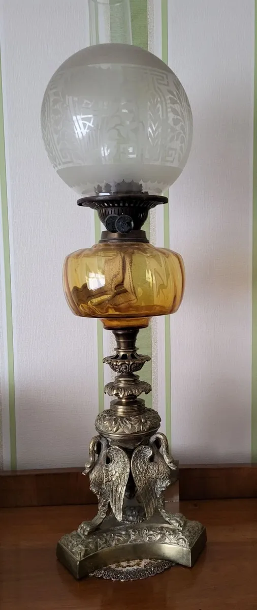 Elegant antique oil lamp