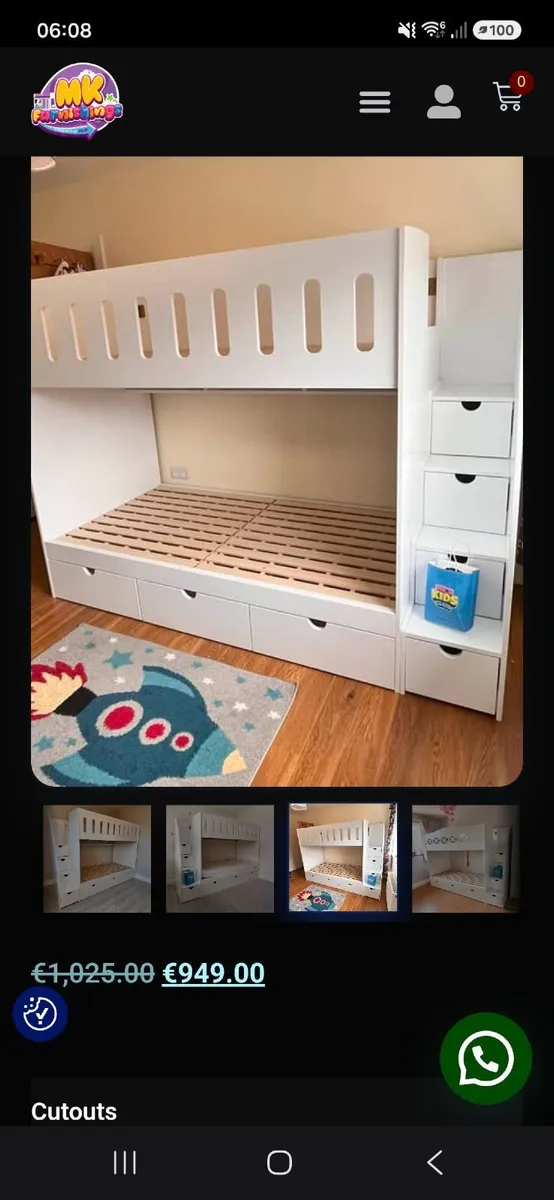 Bunk beds with storage stairs - Image 1