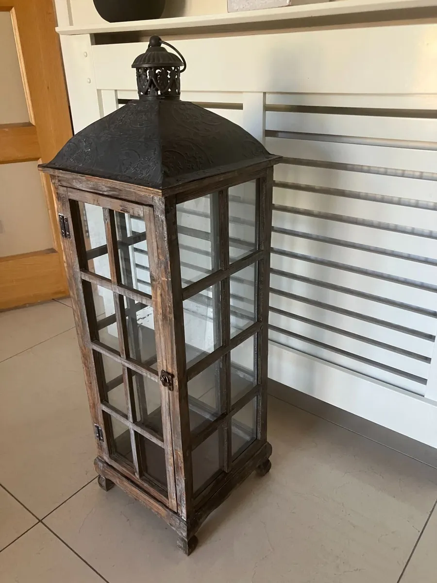 Very Tall Rustic Wooden Candle Holder - Image 1