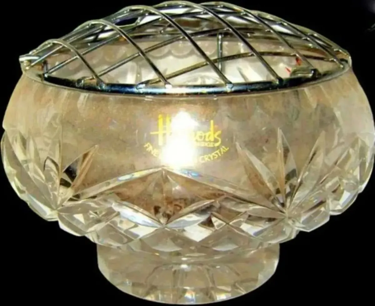 Vintage Harrods Crystal Rose Bowl - Image 1