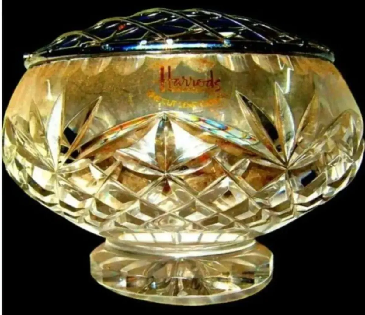 Vintage Harrods Crystal Rose Bowl - Image 3