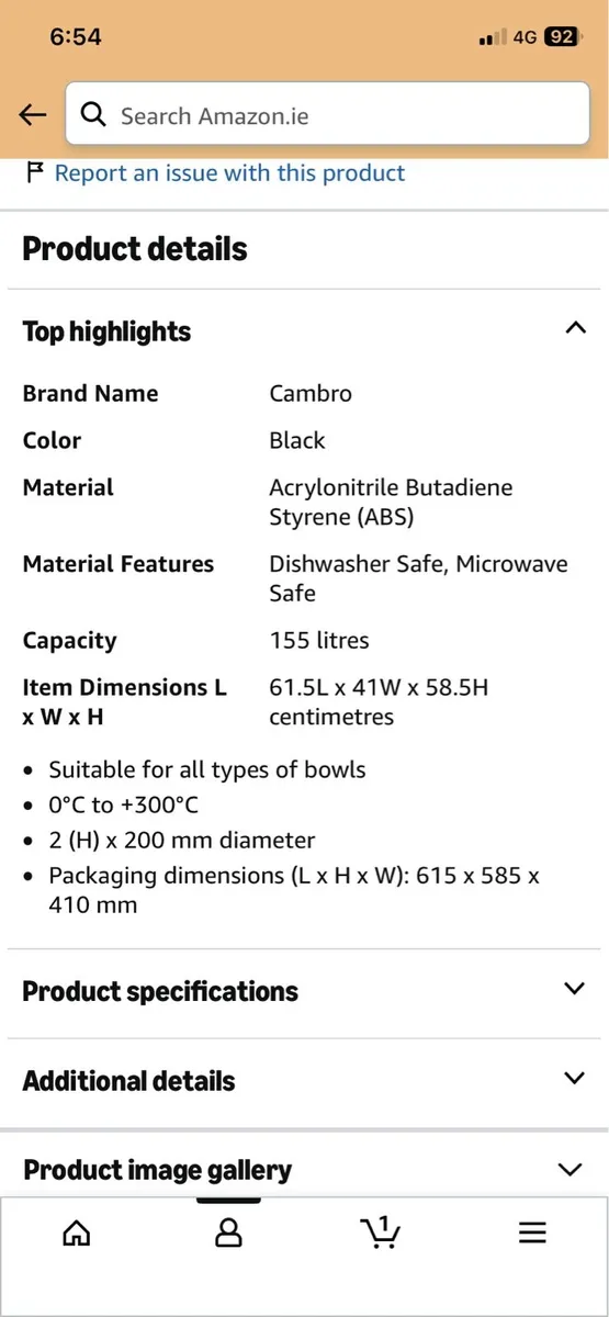 Cambro 155ltr front loader - Image 2