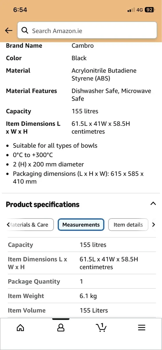 Cambro 155ltr front loader - Image 3