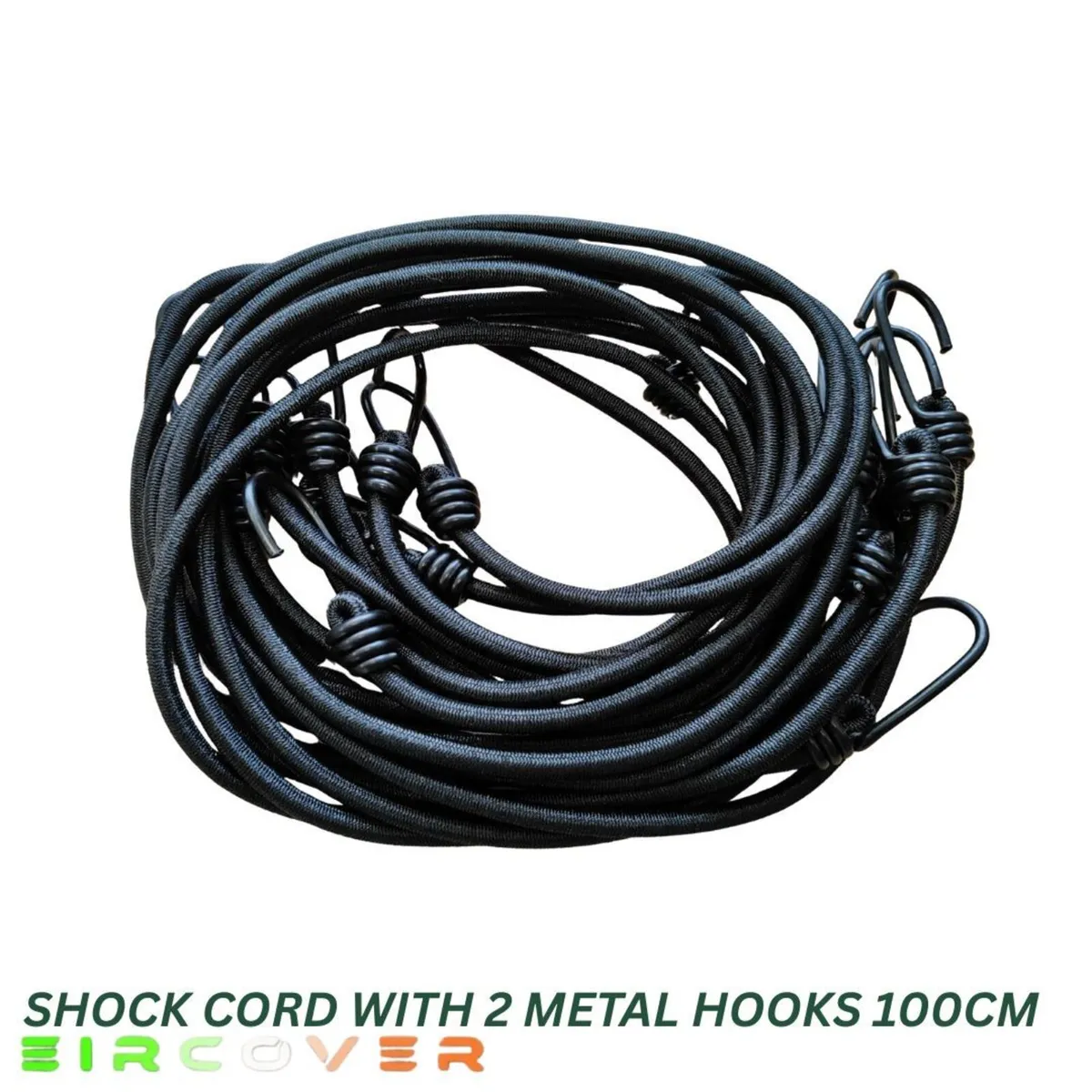 Shock Cord with 2 metal hooks 100cm- 10 Pack - Image 1