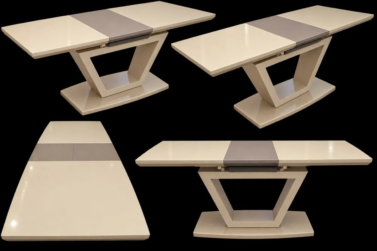 Cream extendable dining room table mint condition - Image 2