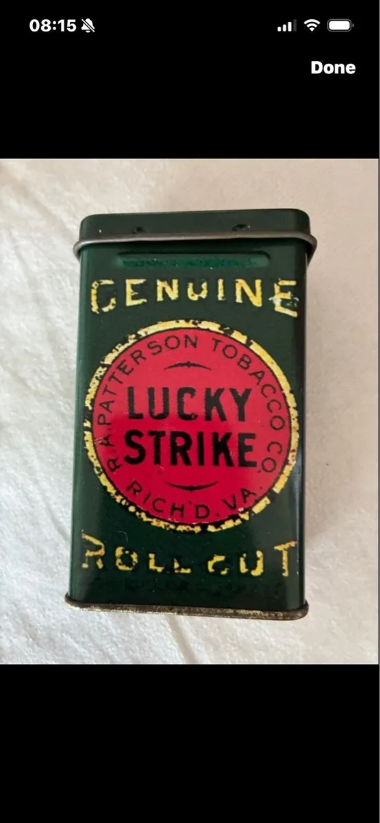 Vintage Lucky Strike Tobacco Metal Box - Image 1