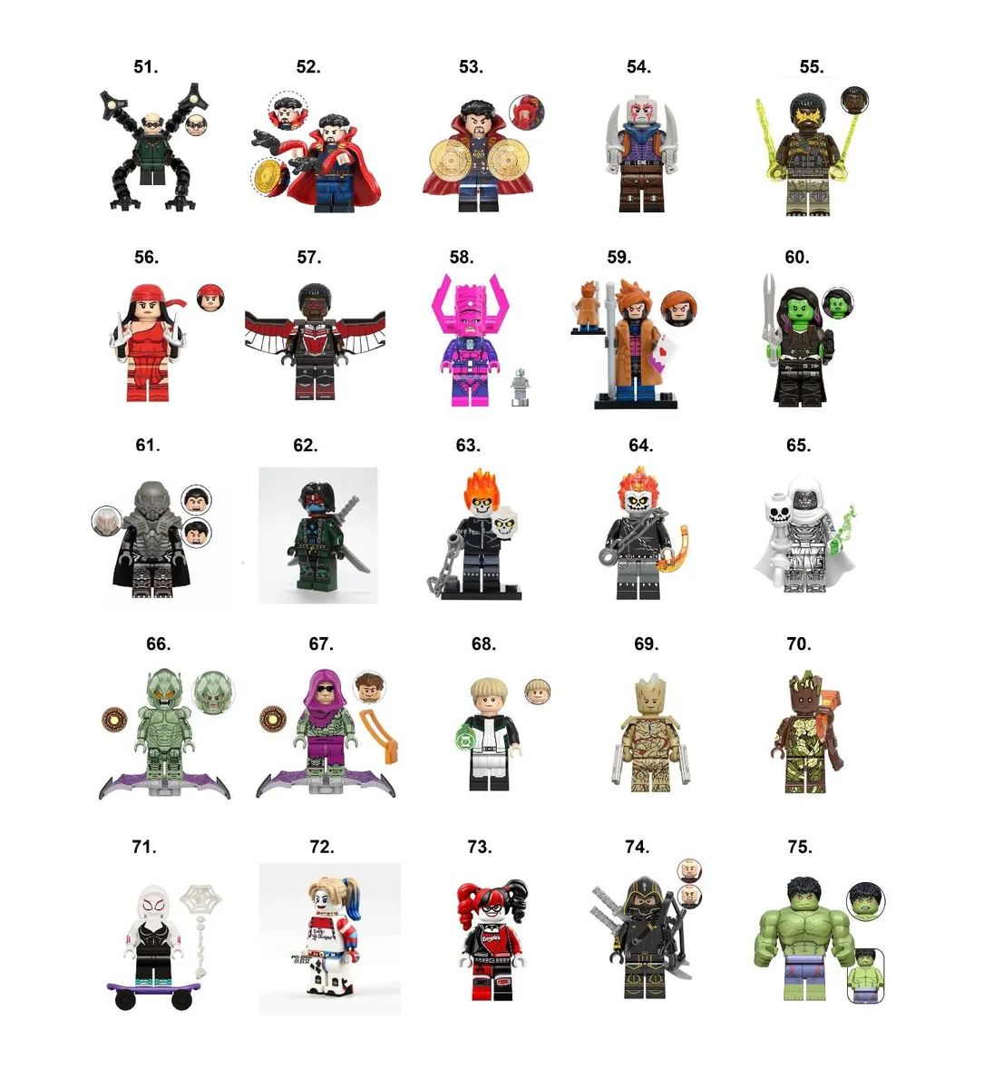 Marvel, DC Minifigures Lego Compatible (D-L) - Image 1