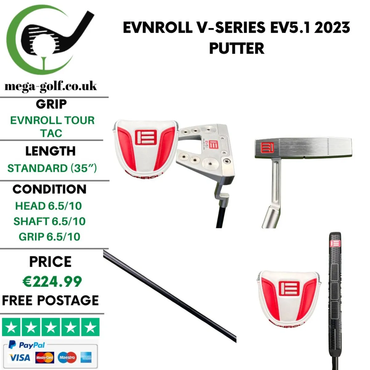 Evnroll V-Series EV5.1 2023 Putter / 35" - Image 1