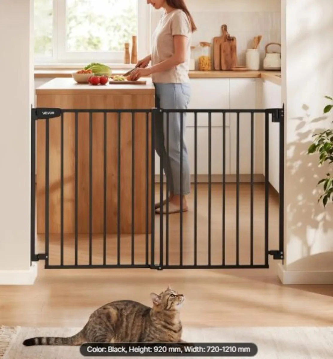 Baby Gate for Stairs,778-1210 mm Adjustable Width - Image 1