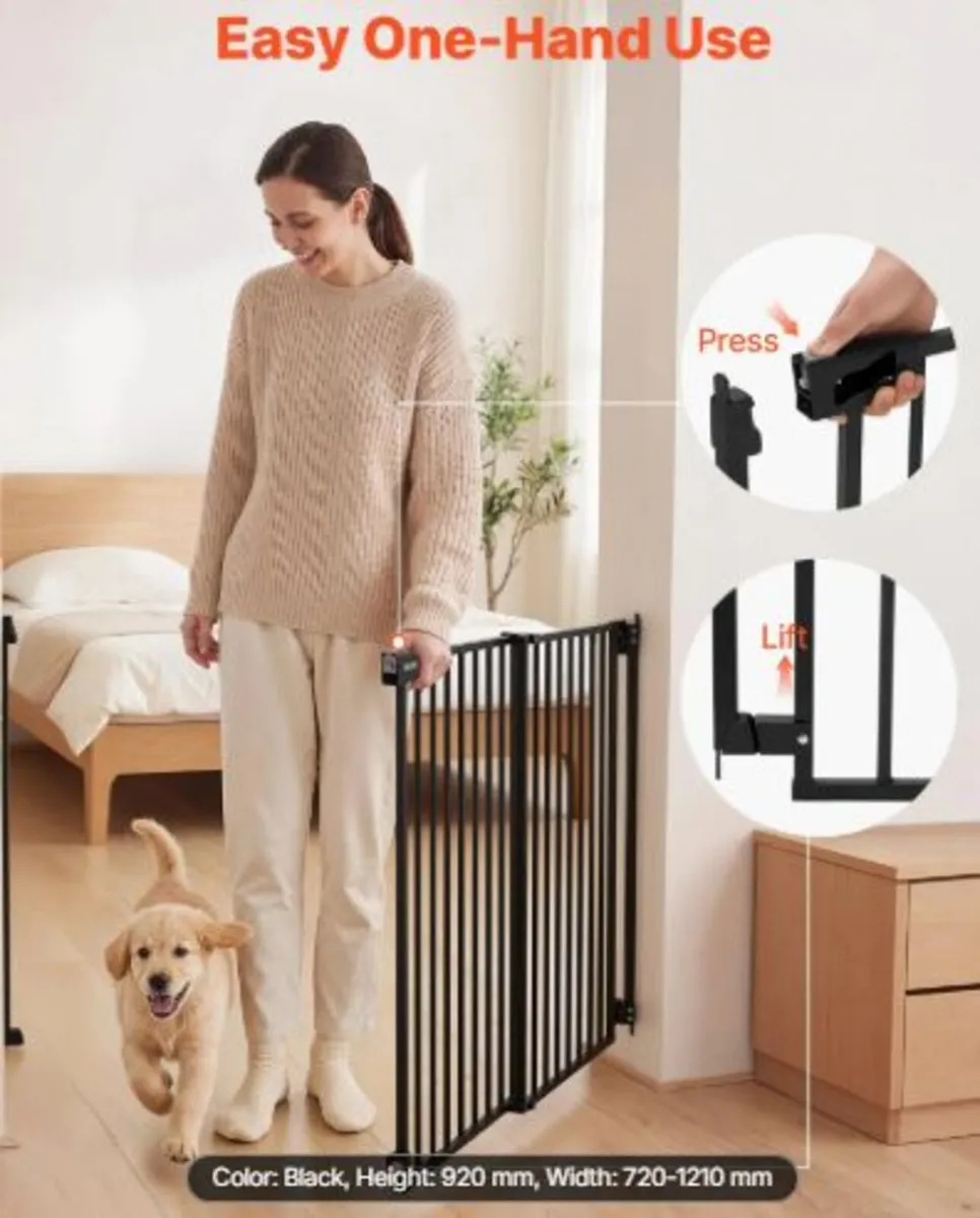 Baby Gate for Stairs,778-1210 mm Adjustable Width - Image 4