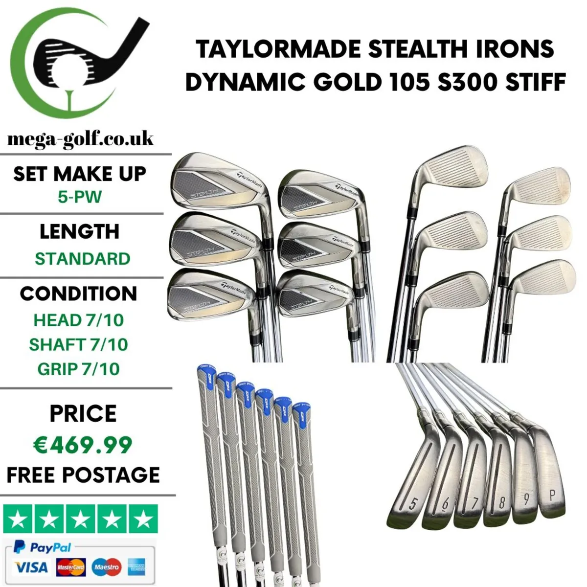 Taylormade Stealth Irons / 5-Pw / Stiff - Image 1