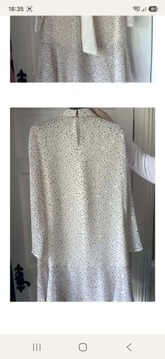 Sisters by Caroline Kilkenny  Cream & Teal Heart Print Dress - Image 2